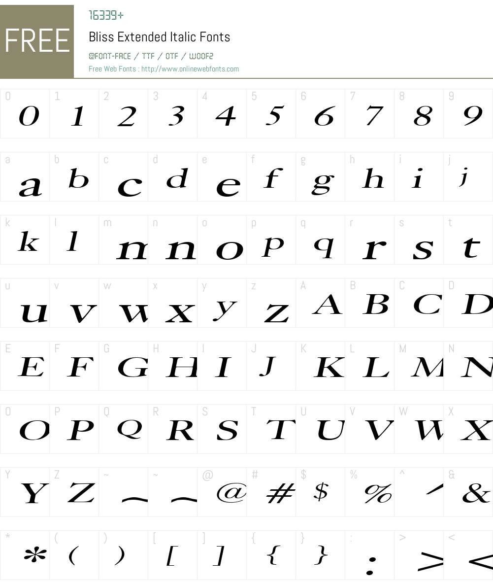 Bliss Extended Font Screenshots