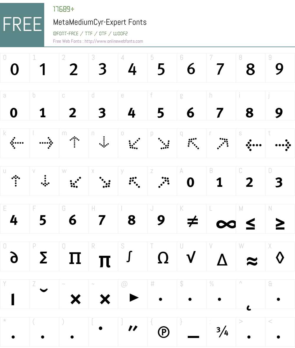MetaMediumCyr-Expert Font Screenshots