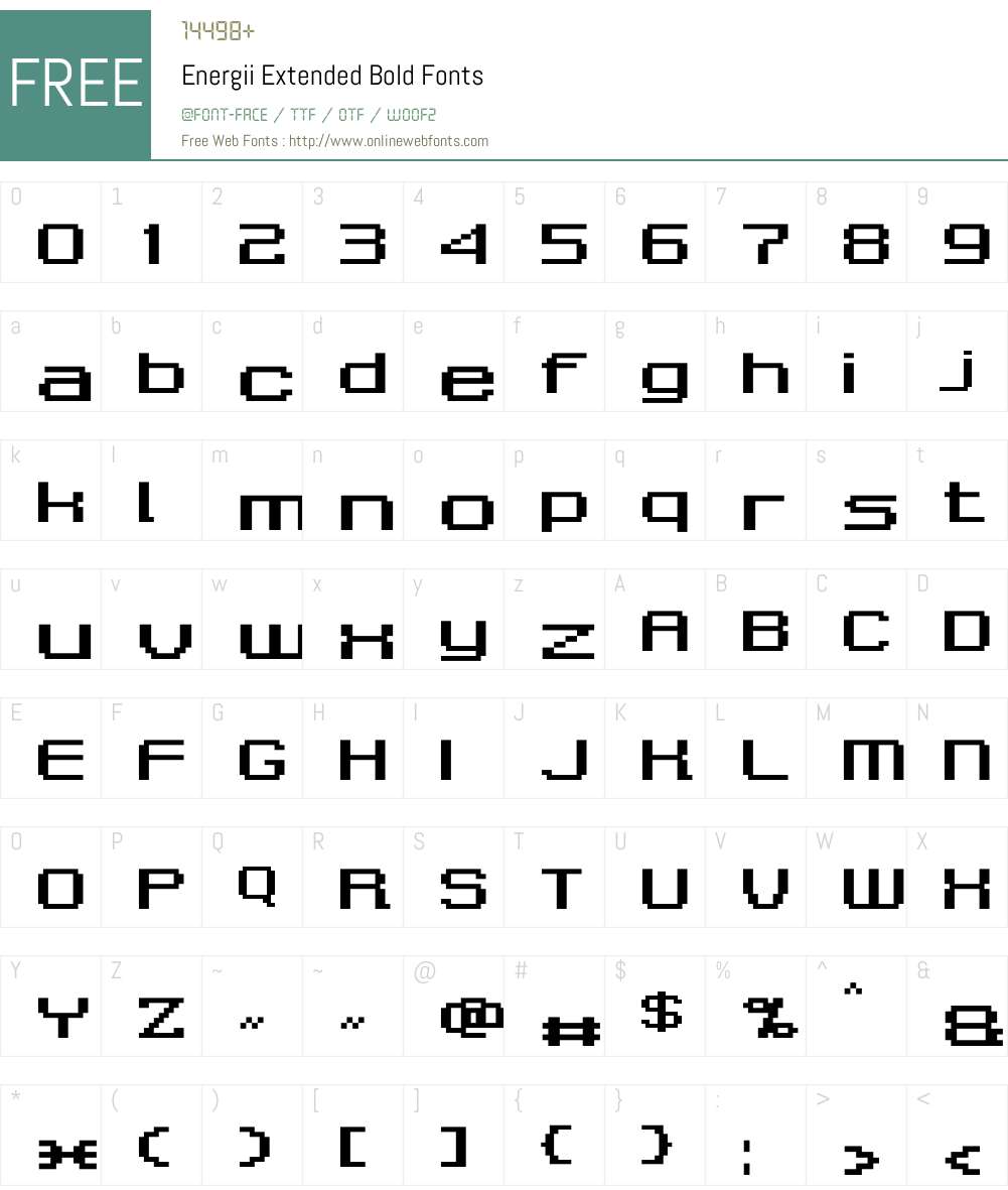 Energii Extended Font Screenshots