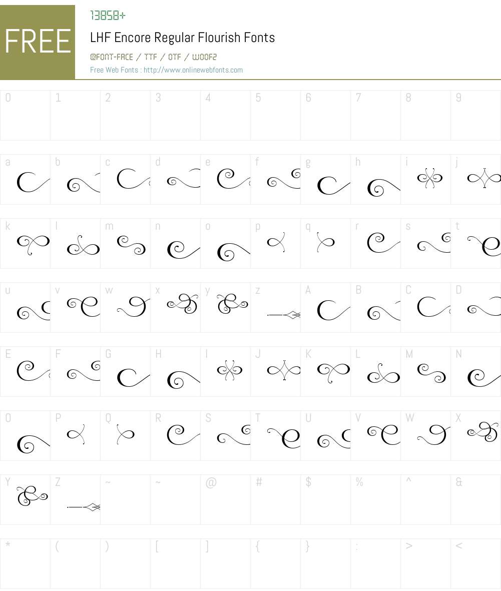 LHFEncoreRegularFlourish Font Screenshots