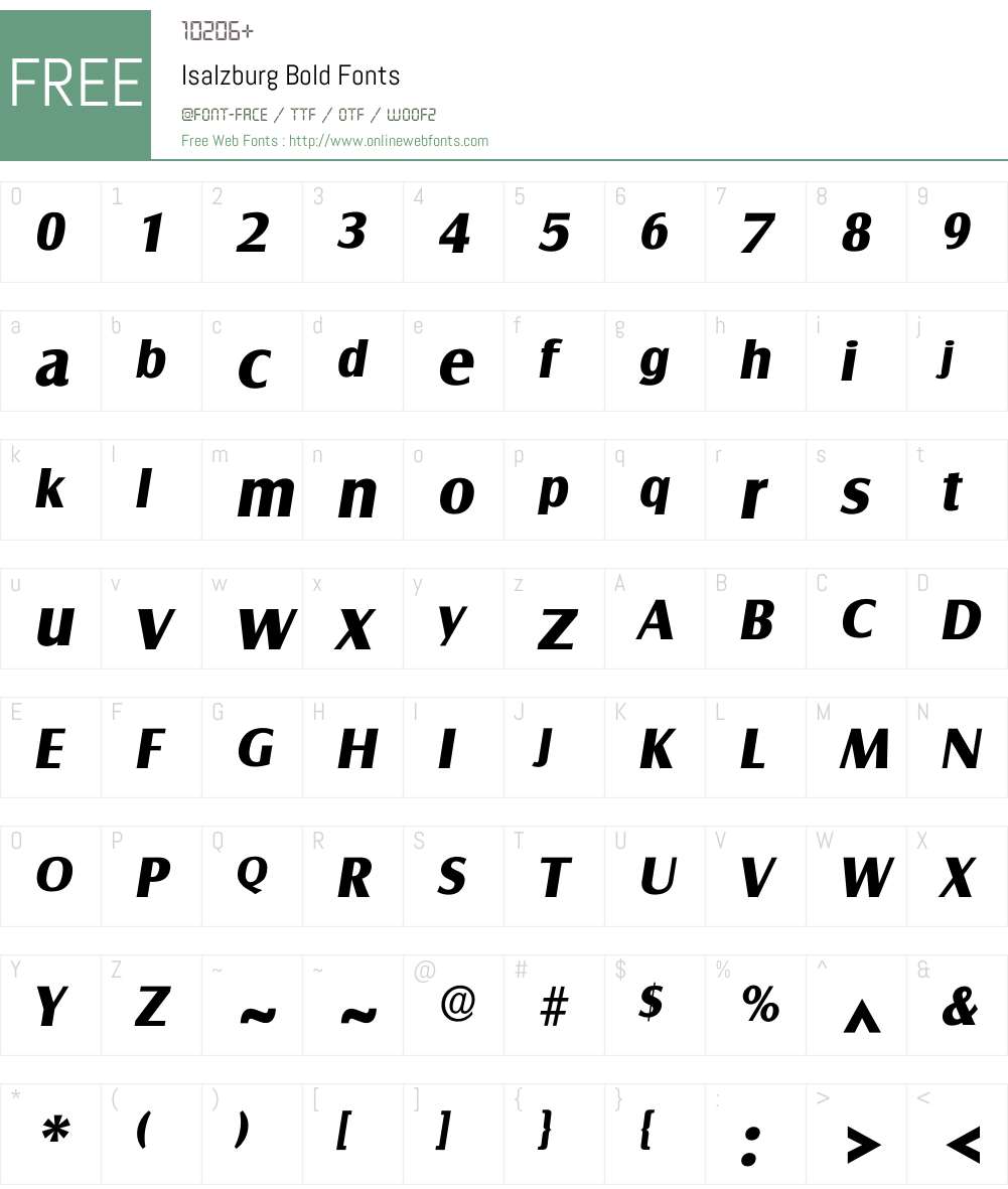 Isalzburg Font Screenshots