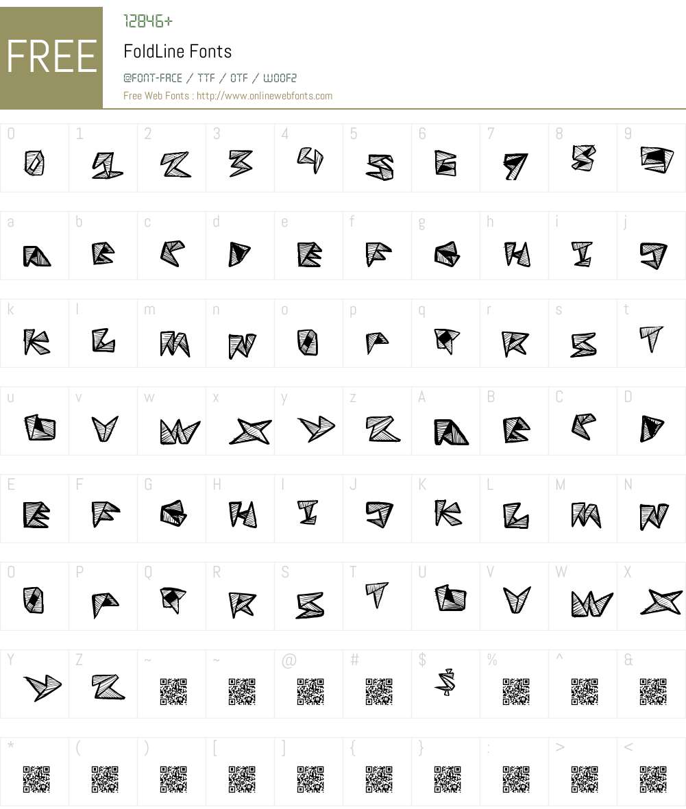 FoldLine Font Screenshots
