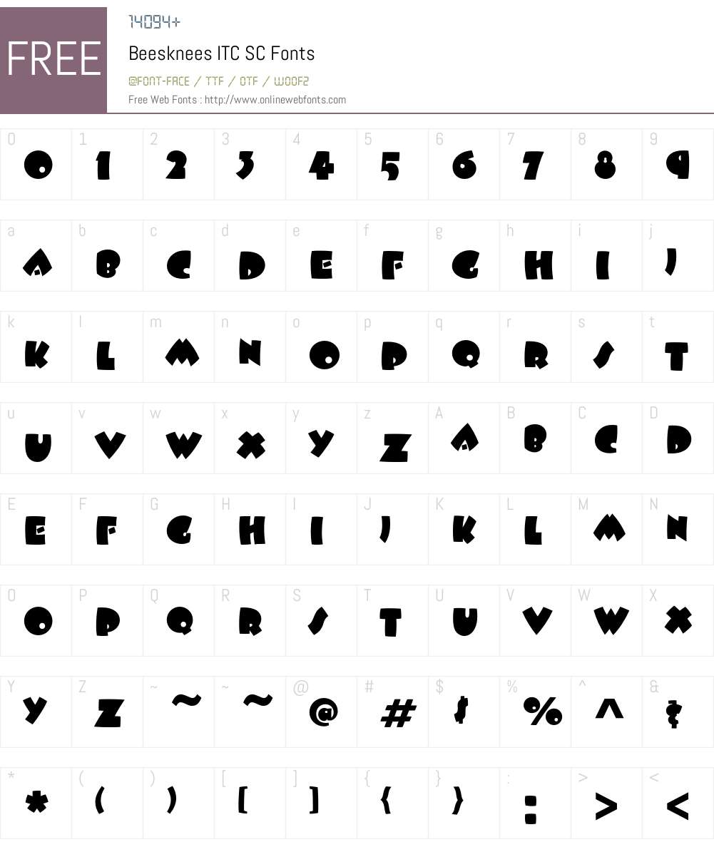 Beesknees ITC SC Font Screenshots