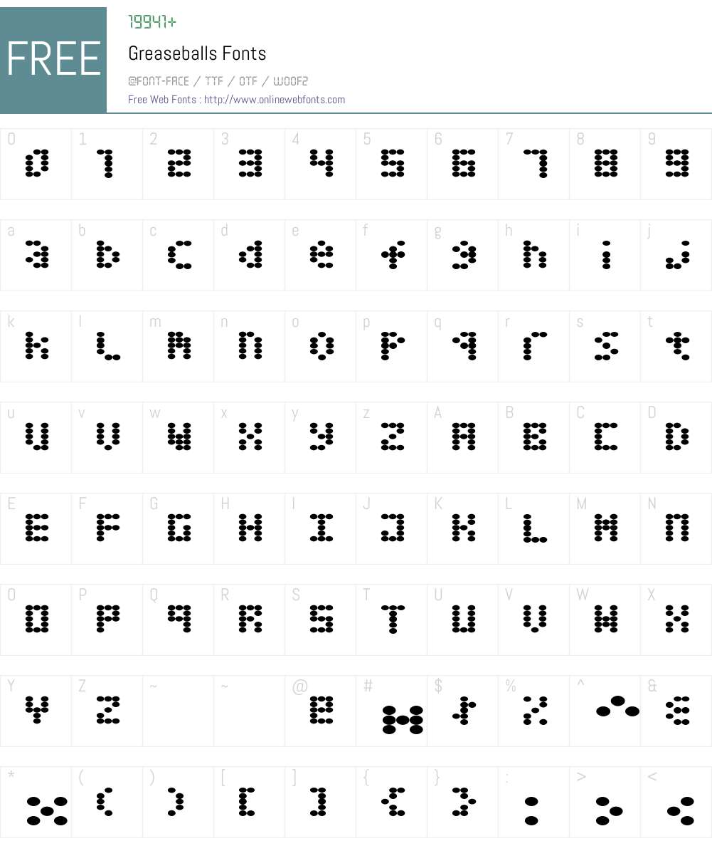 Greaseballs Font Screenshots