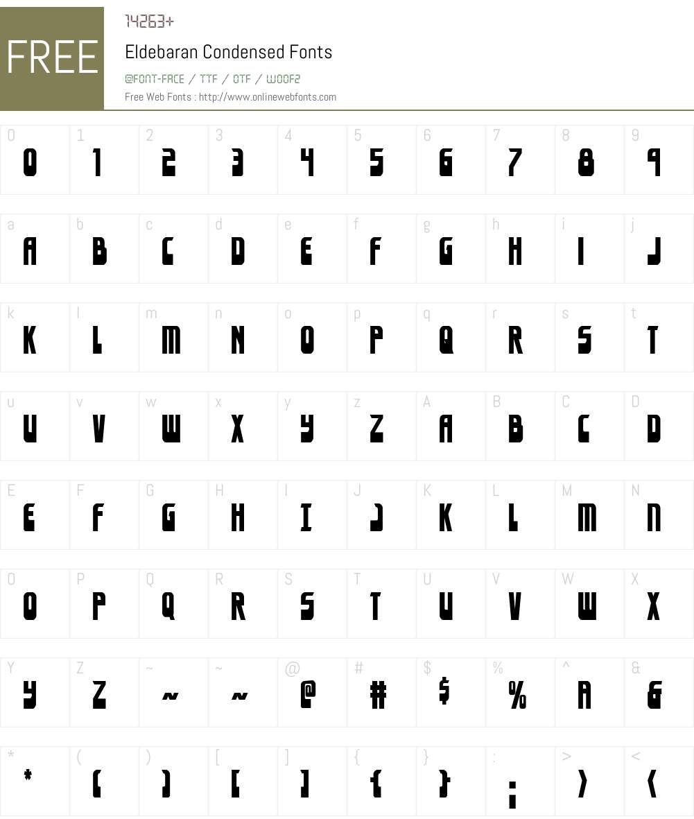 Eldebaran Condensed Font Screenshots