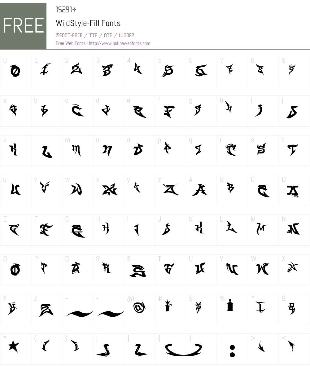 WildStyle-Fill Font Screenshots
