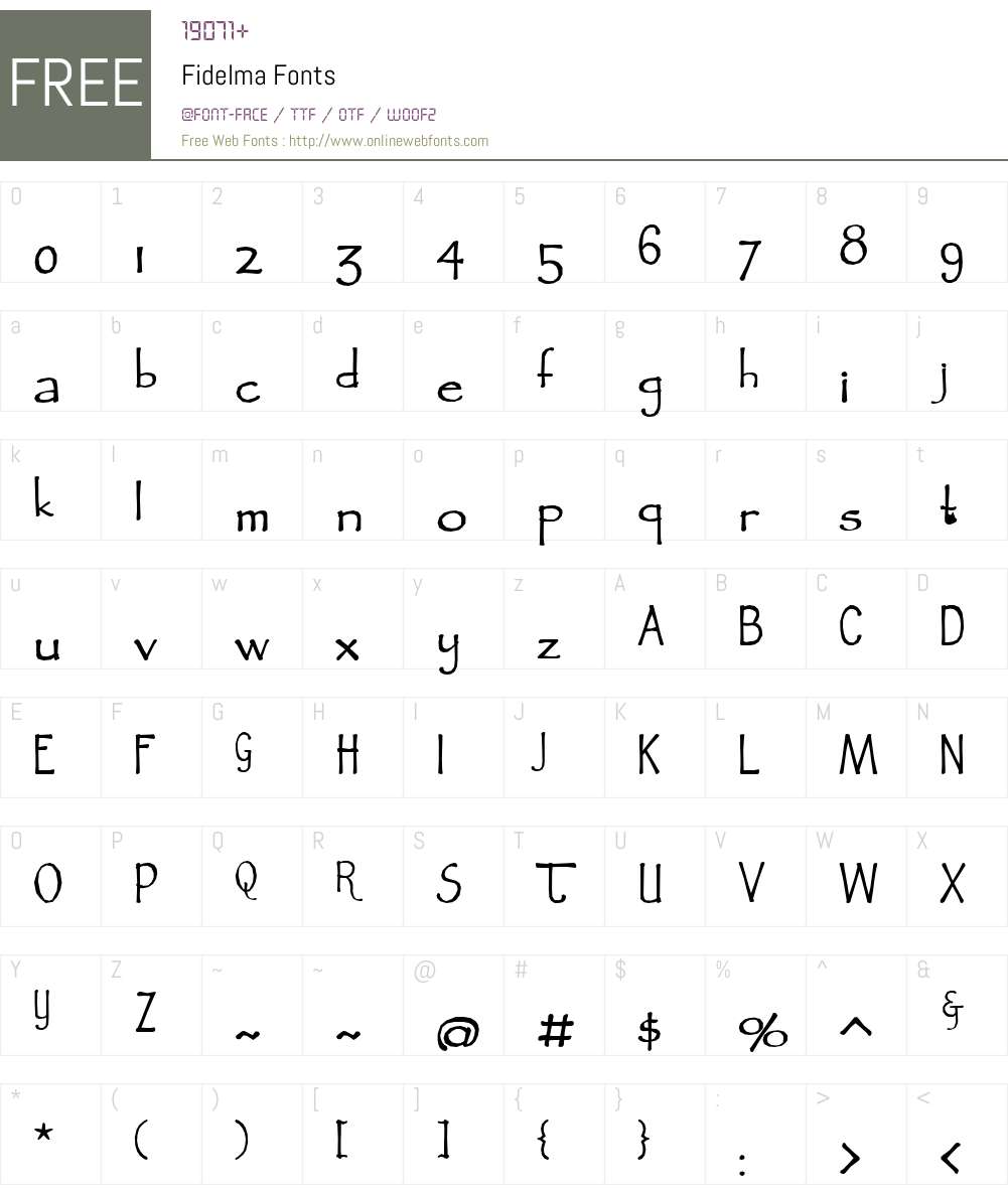 Fidelma Font Screenshots