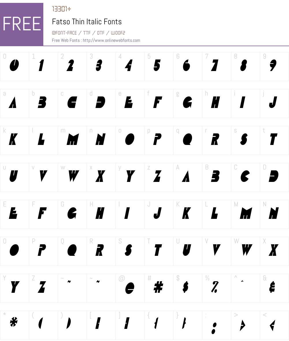 Fatso Thin Font Screenshots