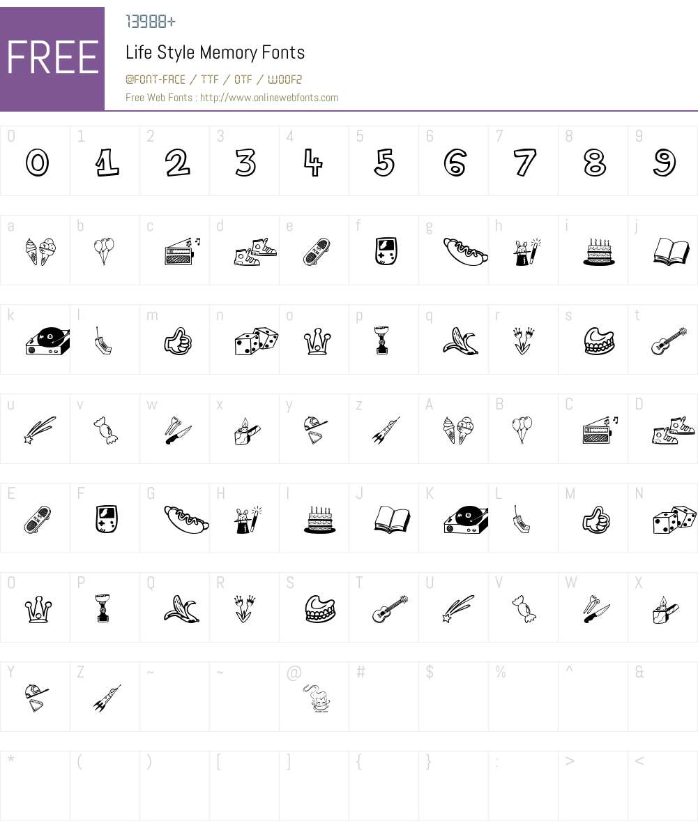 Life Style Memory Font Screenshots