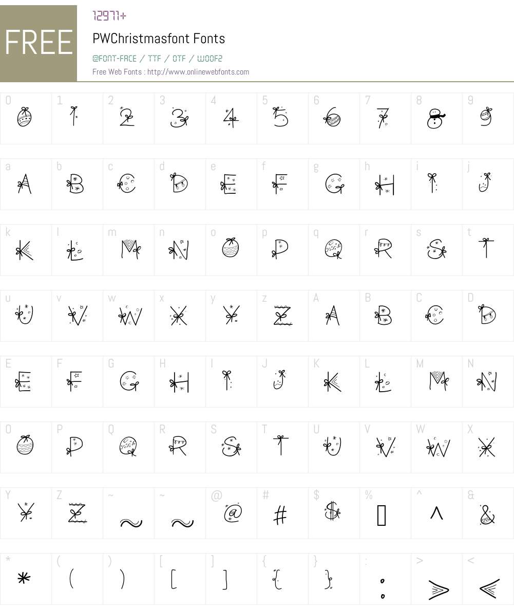 PWChristmasfont Font Screenshots