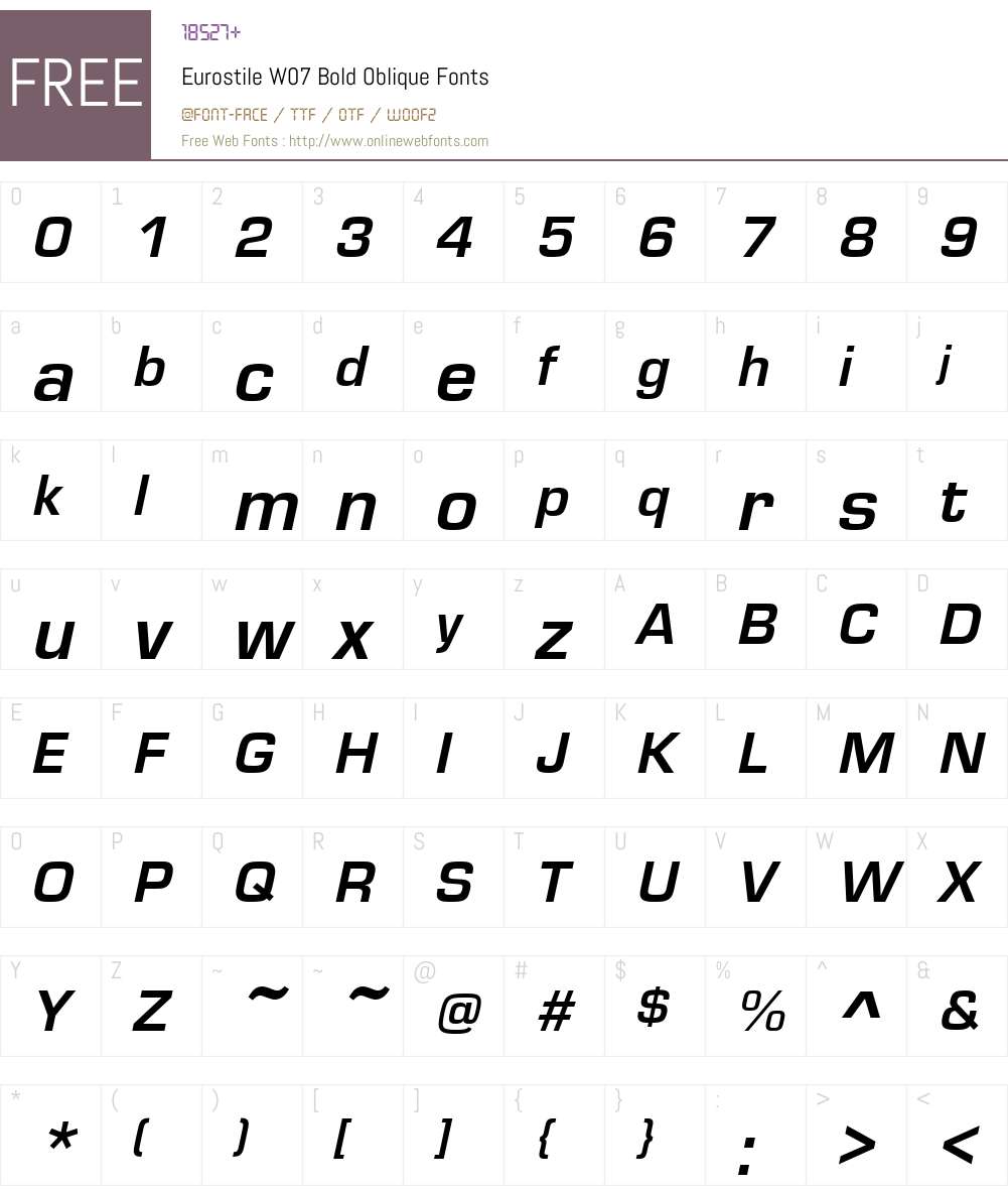 Eurostile Font Screenshots