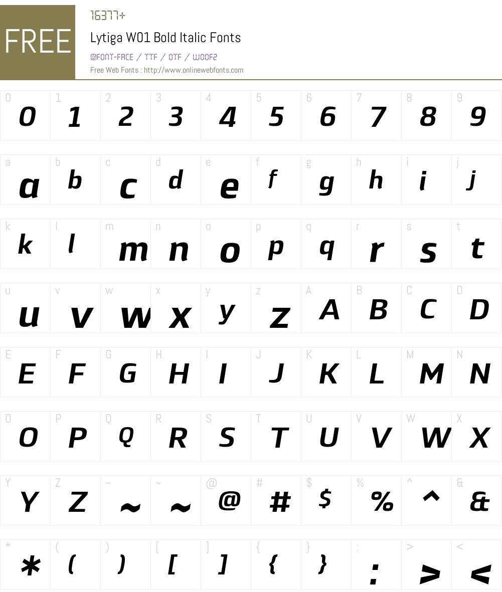 LytigaW01-BoldItalic Font Screenshots