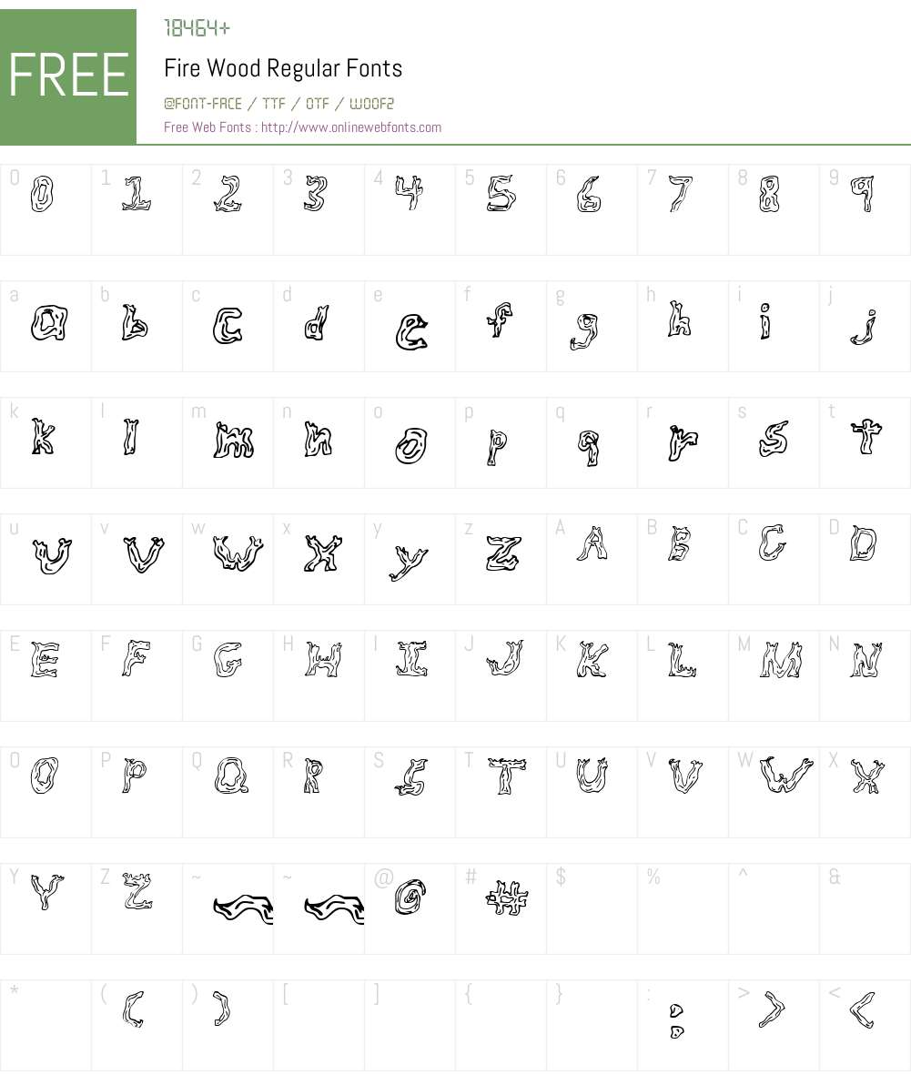 Fire Wood Font Screenshots