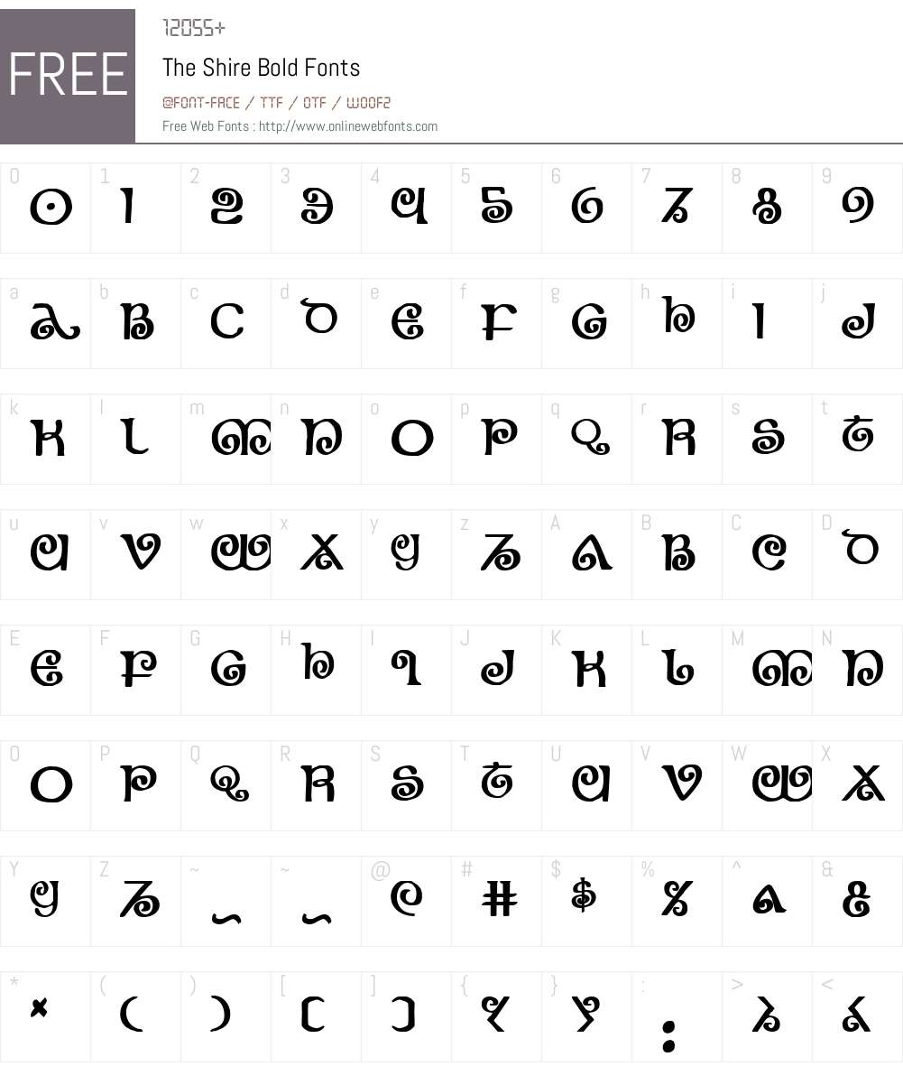 The Shire Bold Font Screenshots