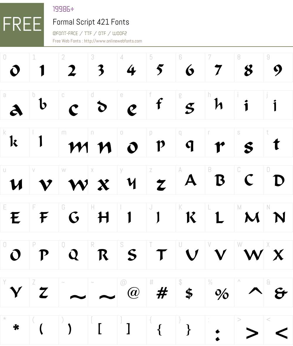 Formal Script 421 Font Screenshots