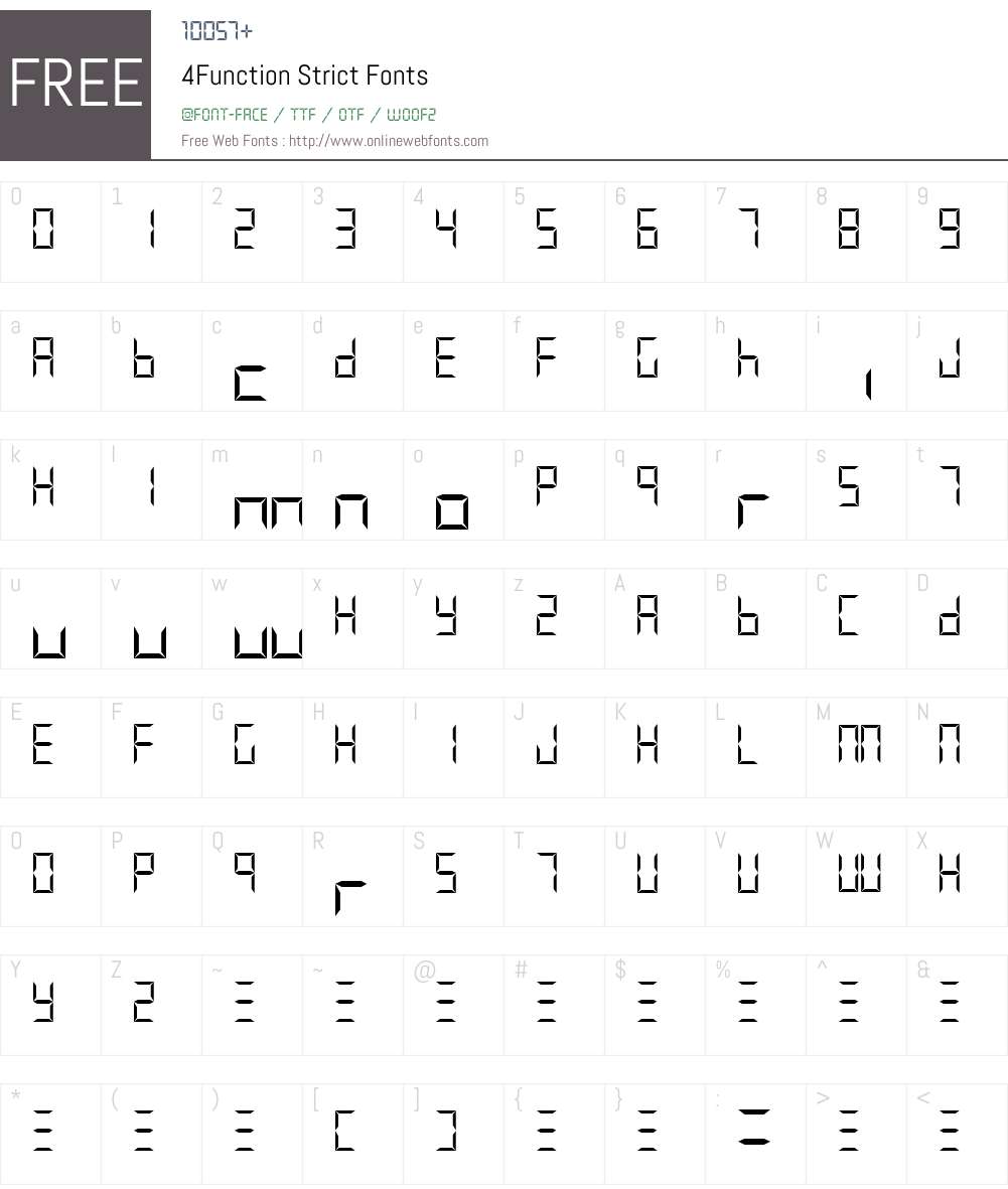 FourFuncStrict Font Screenshots