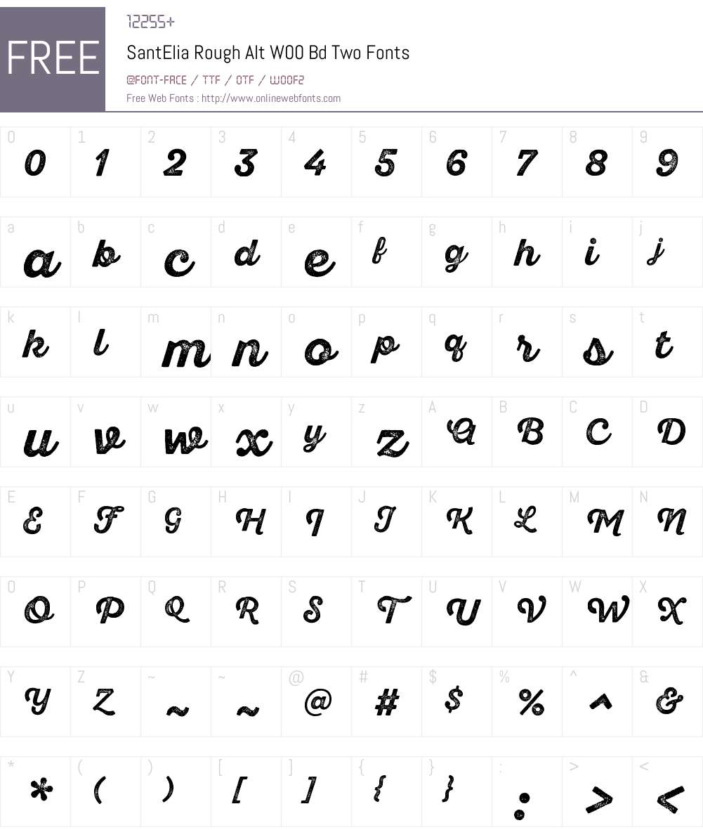 SantEliaRoughAltW00-BoldTwo Font Screenshots