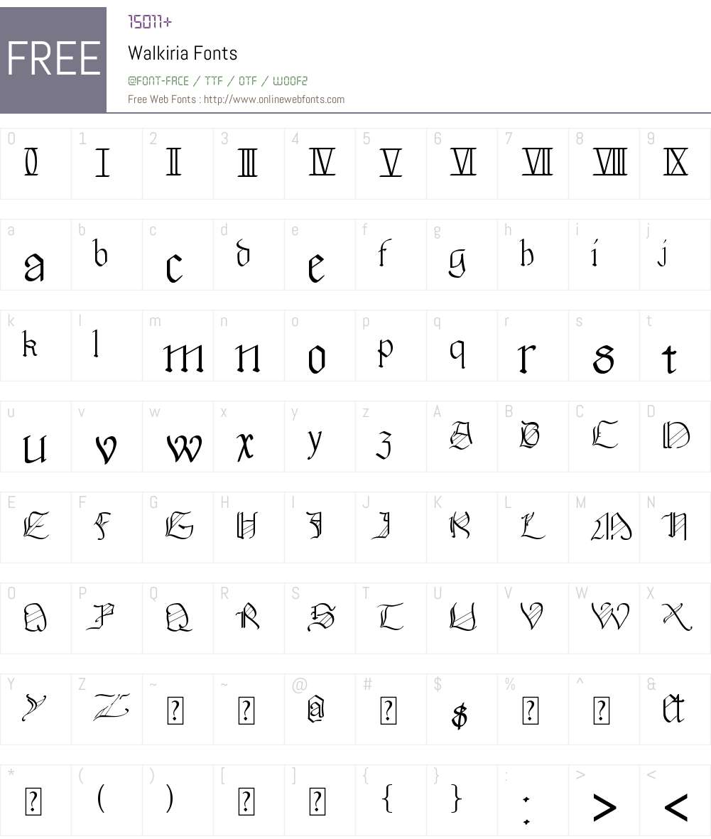 Walkiria Font Screenshots