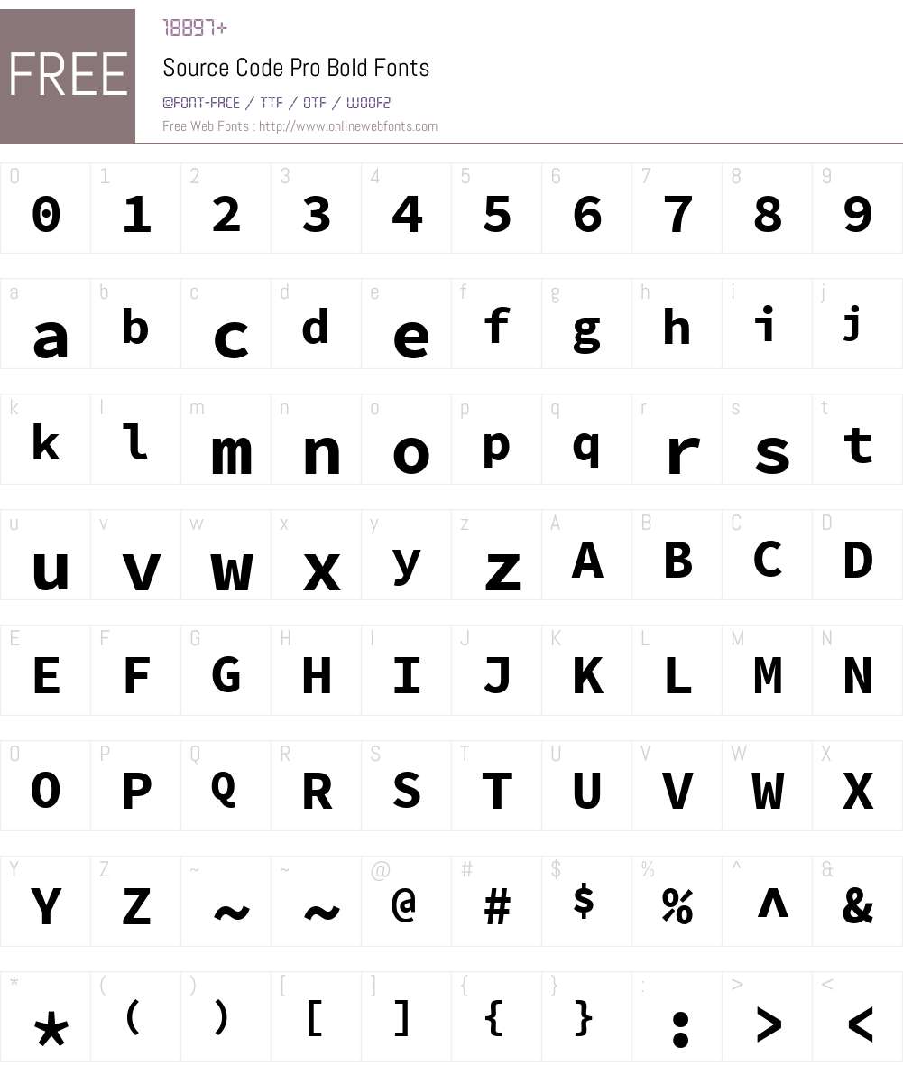 Source Code Pro Font Screenshots