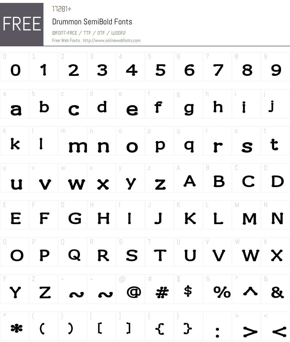 Drummon Font Screenshots