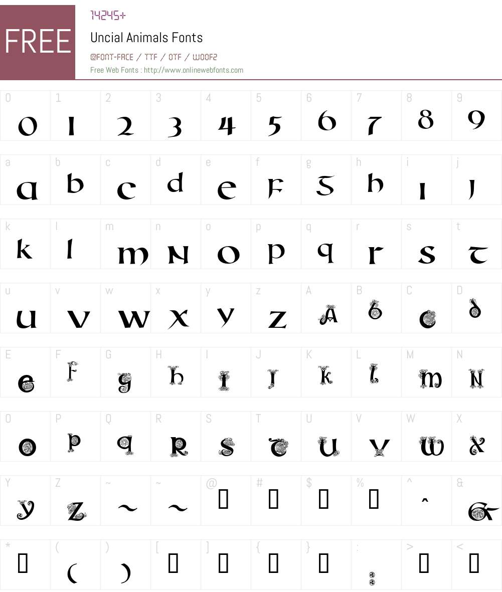 Uncial Font Screenshots