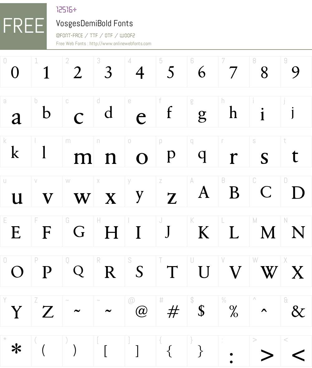 VosgesDemiBold Font Screenshots