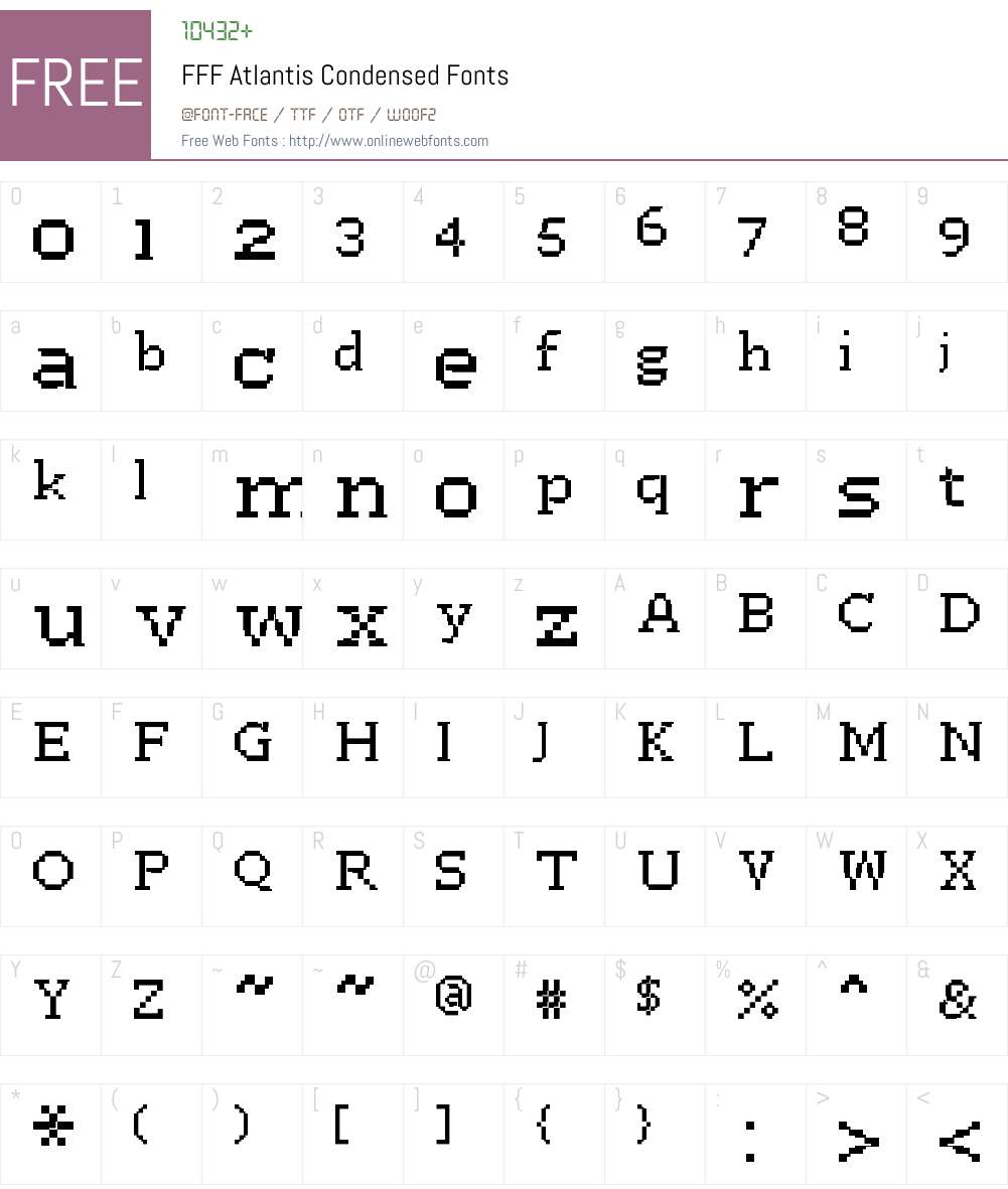 FFF Atlantis Condensed Font Screenshots