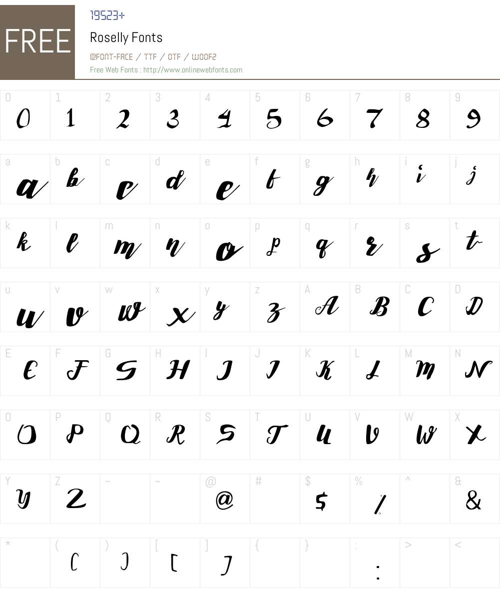 Roselly Font Screenshots