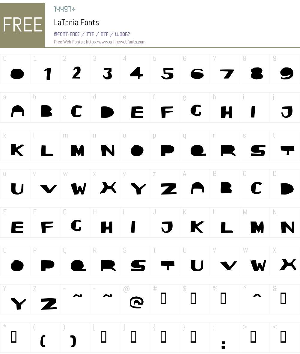 LaTania Font Screenshots