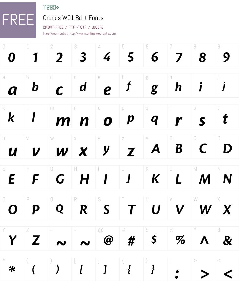 CronosW01-BdIt Font Screenshots