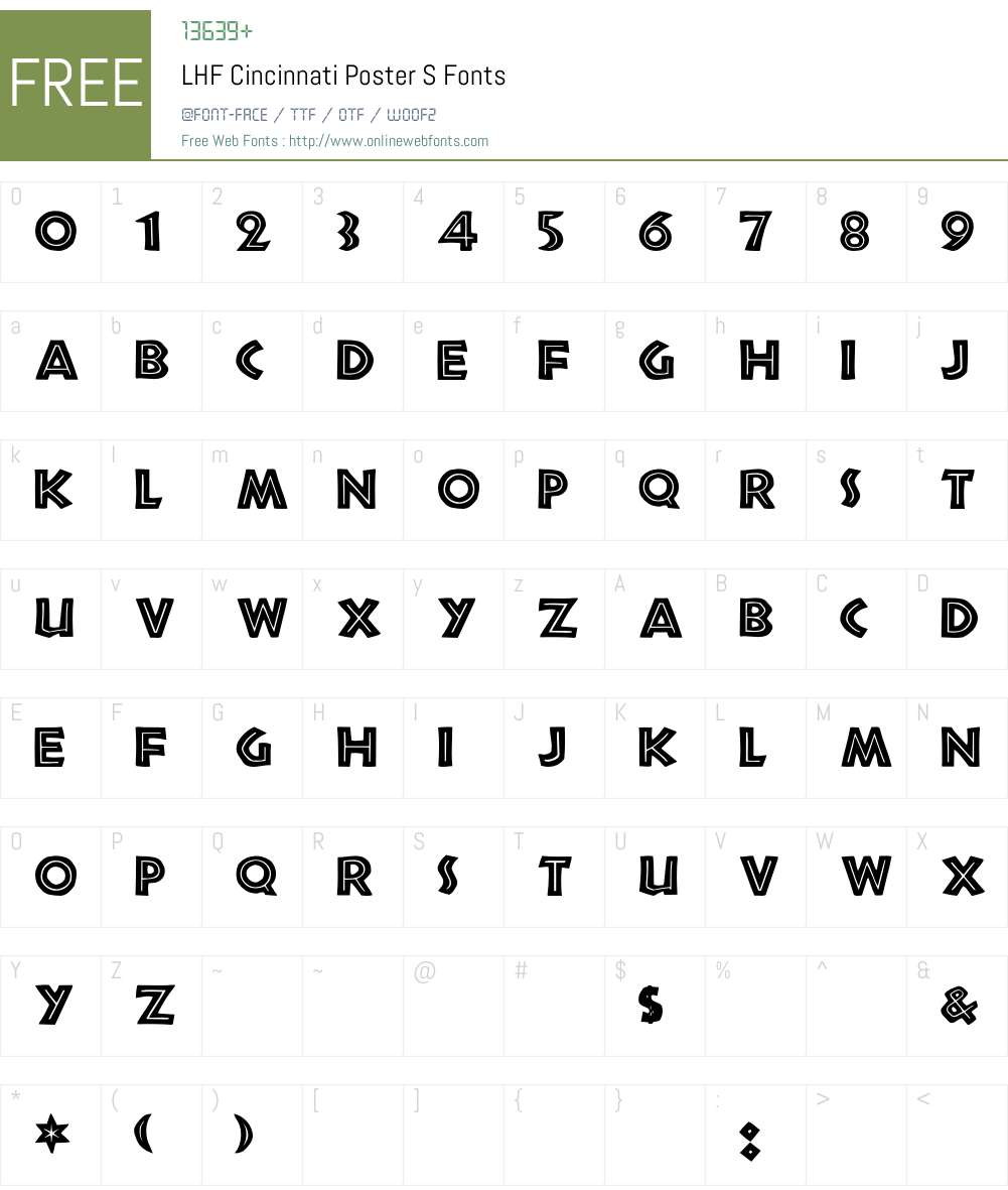 LHF Cincinnati Poster S Font Screenshots