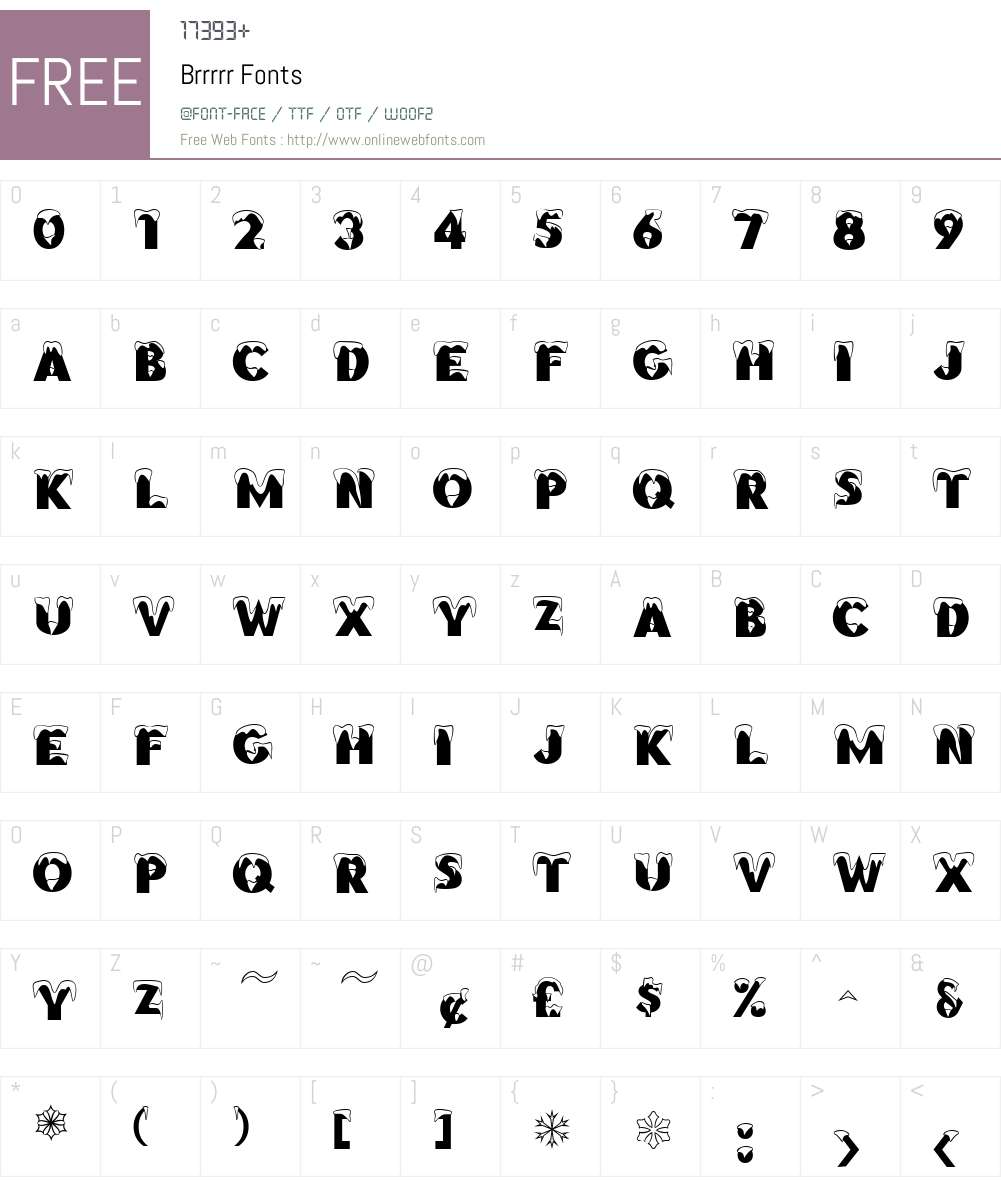 Brrrrr Font Screenshots