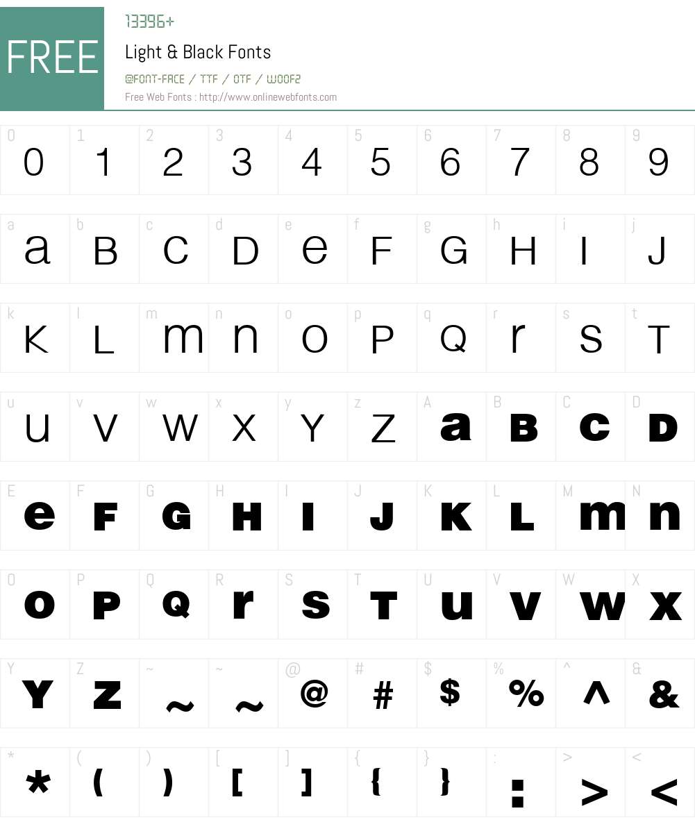 Light & Black Font Screenshots