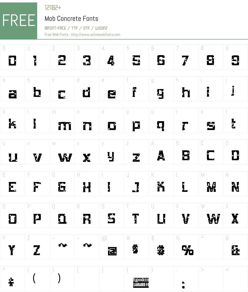 Mob Concrete Font Screenshots