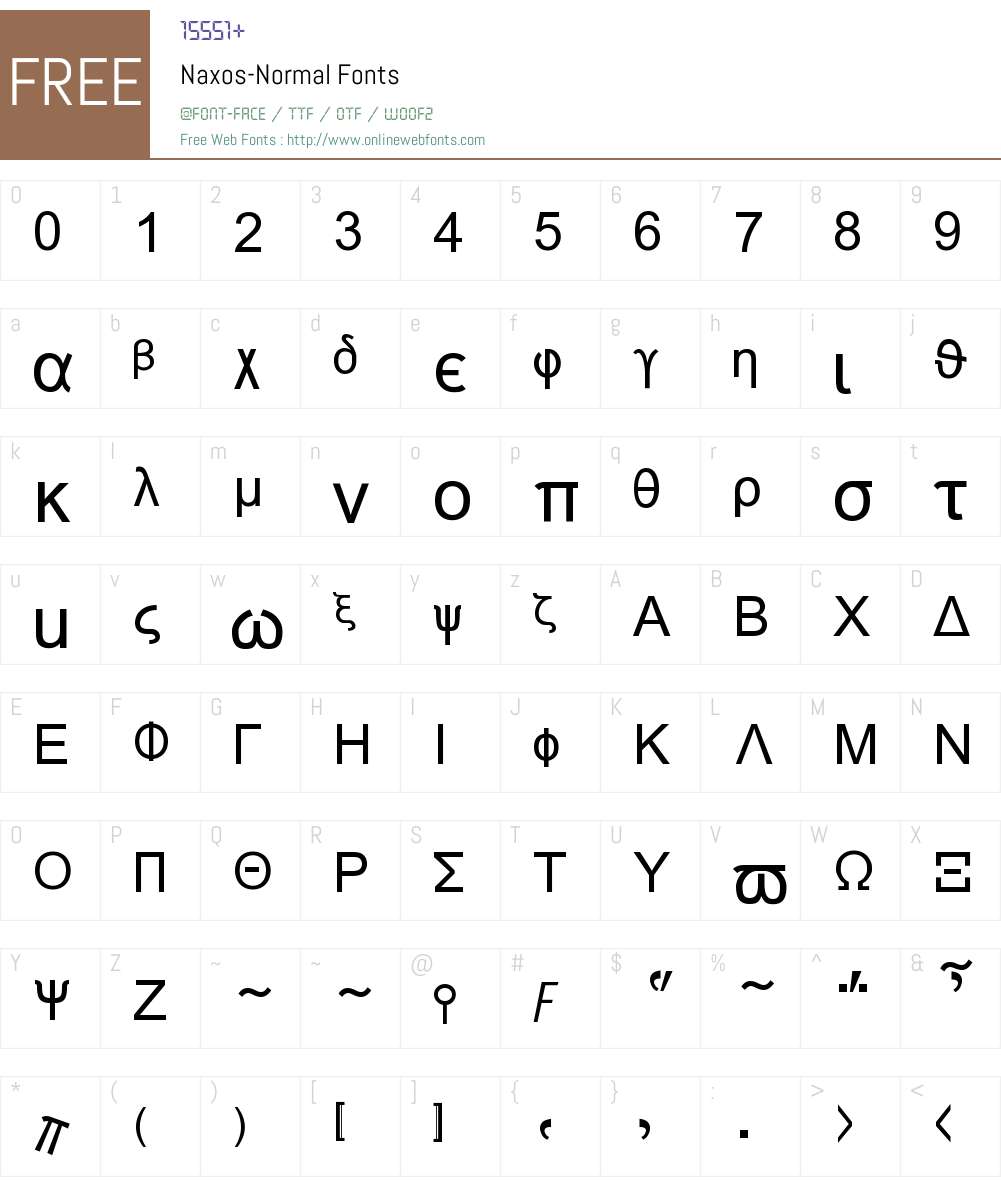 Naxos Font Screenshots