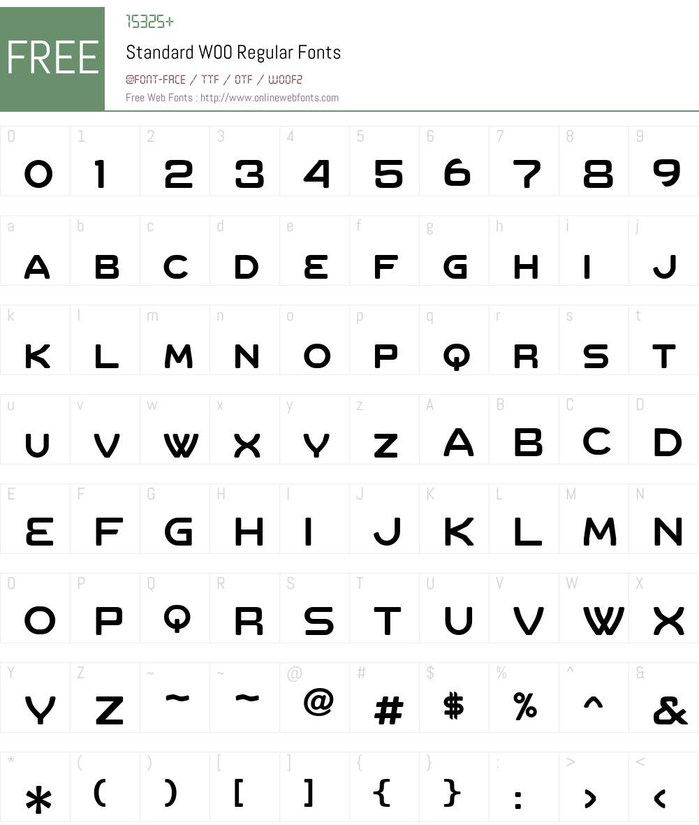 Standard Font Screenshots