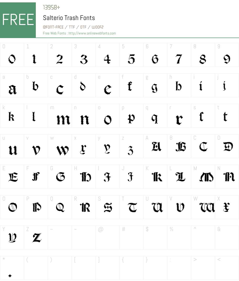 Salterio Trash Font Screenshots