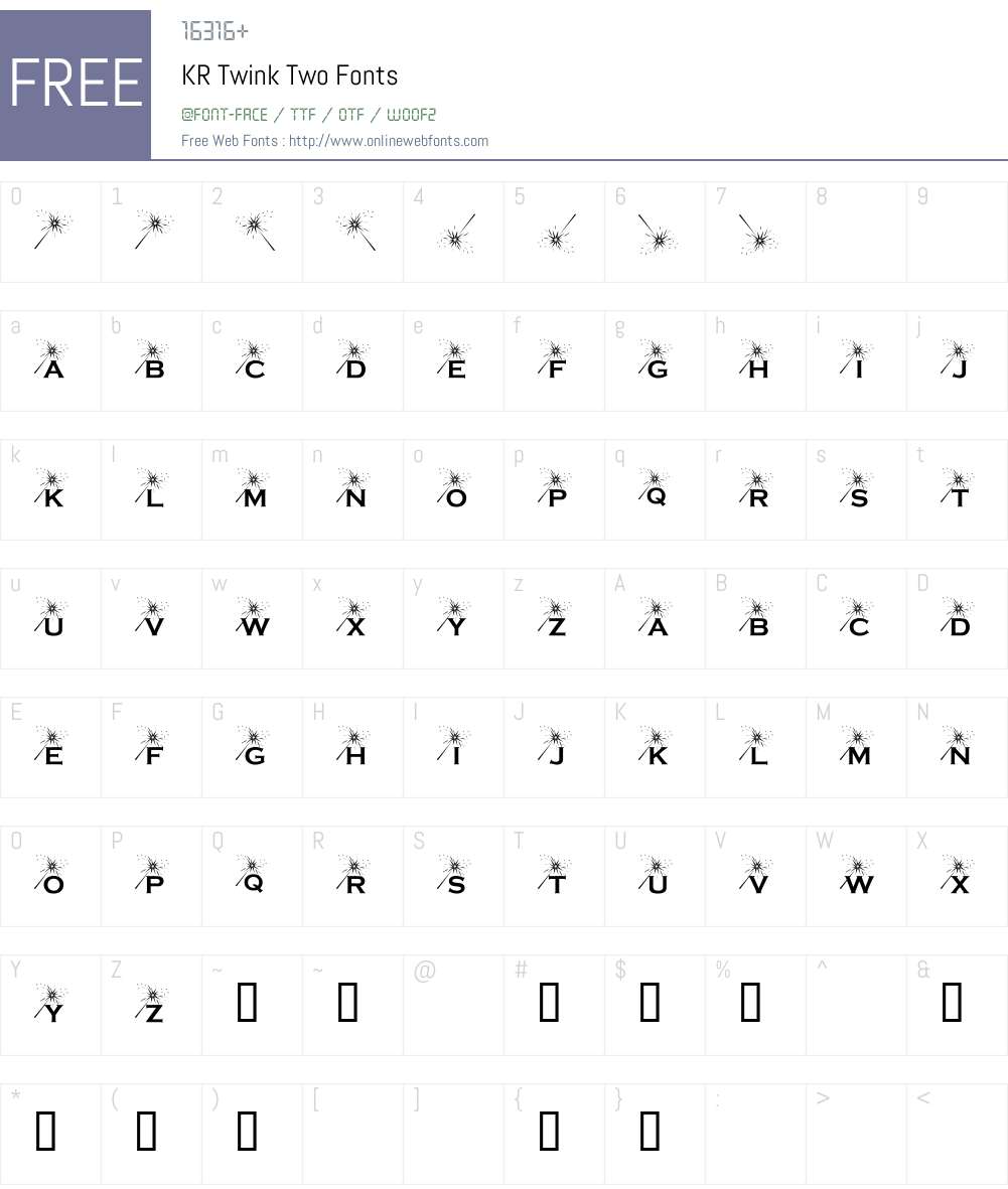 KR Twink Two Font Screenshots