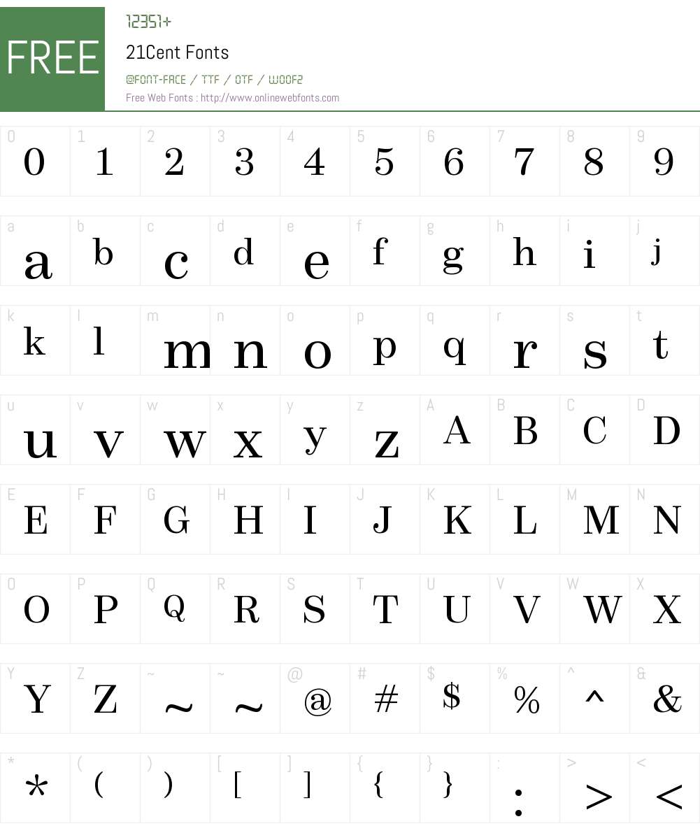 21 Cent Font Screenshots