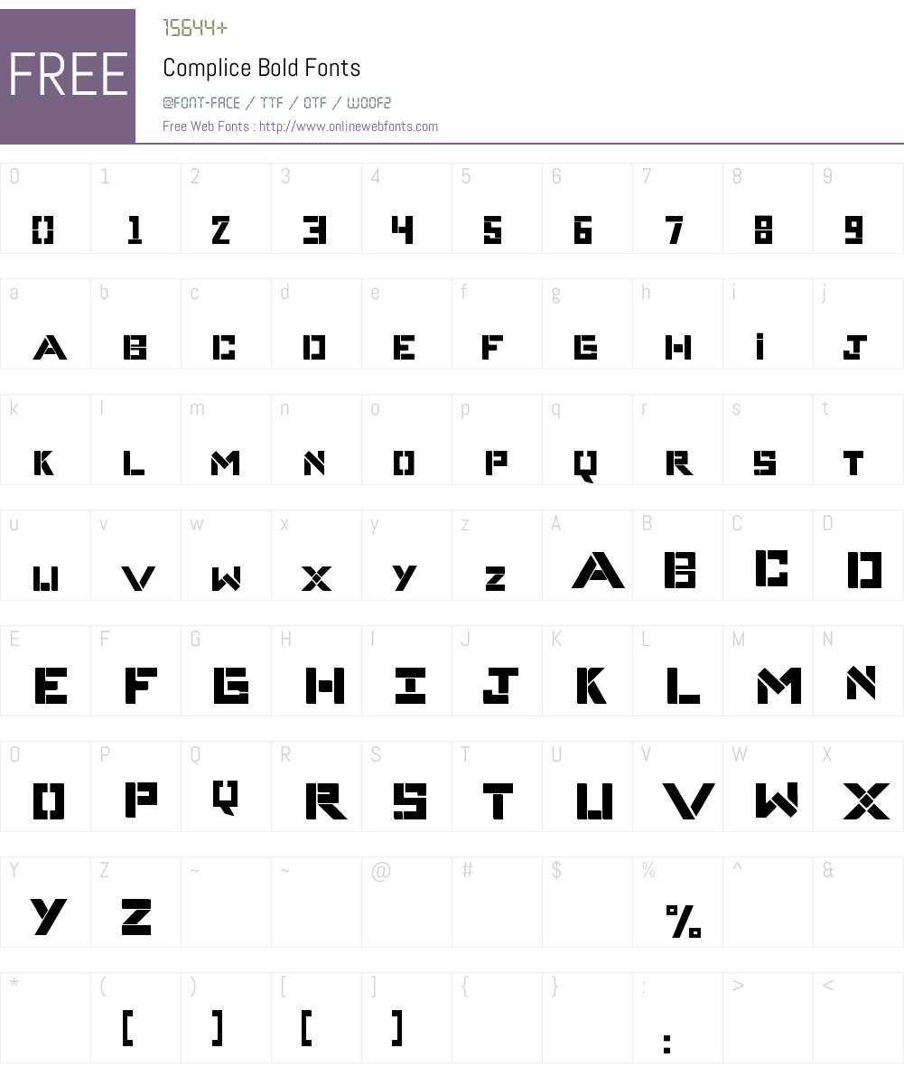 Complice Font Screenshots
