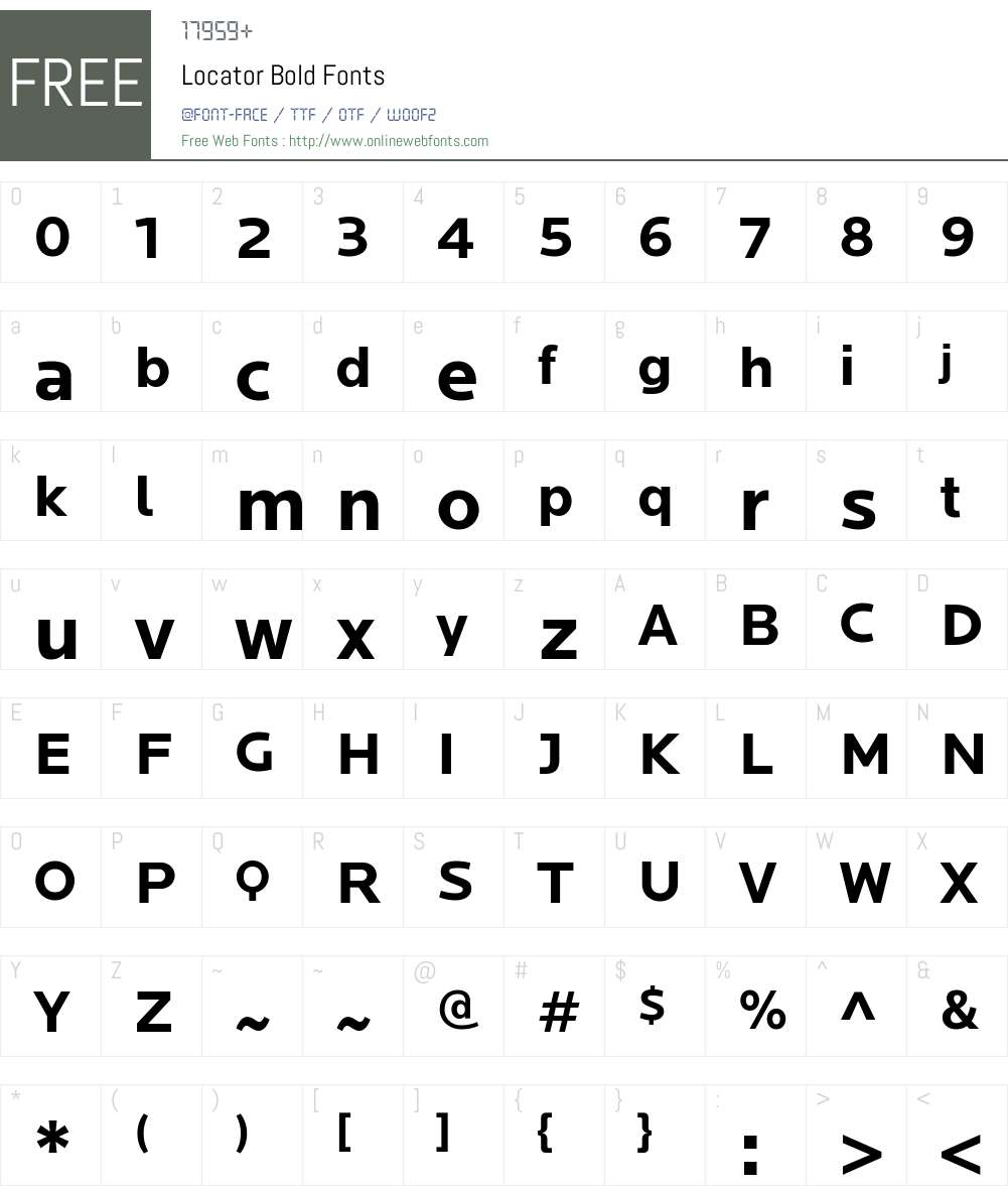 Locator Bold Font Screenshots