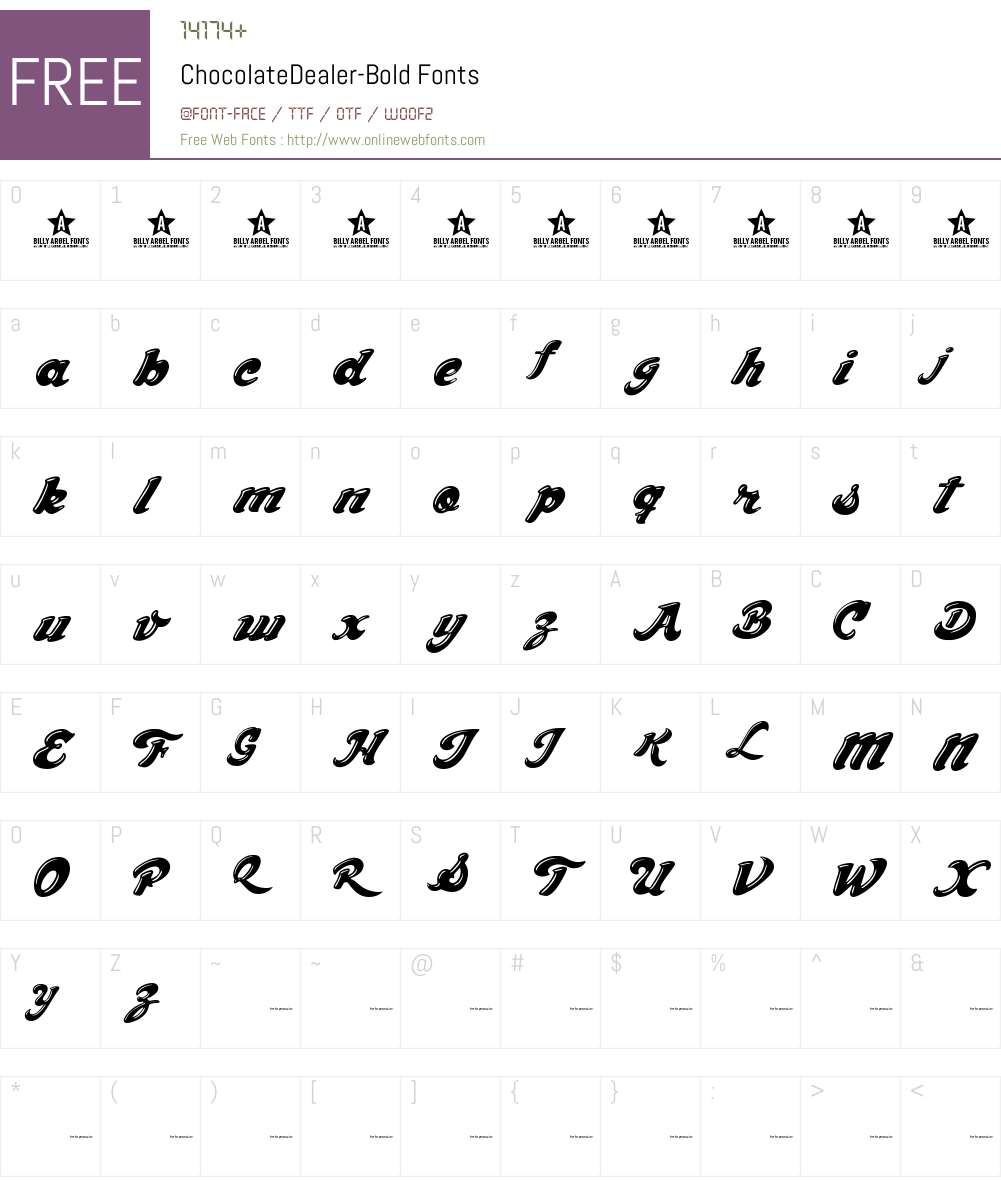 Chocolate Dealer Font Screenshots