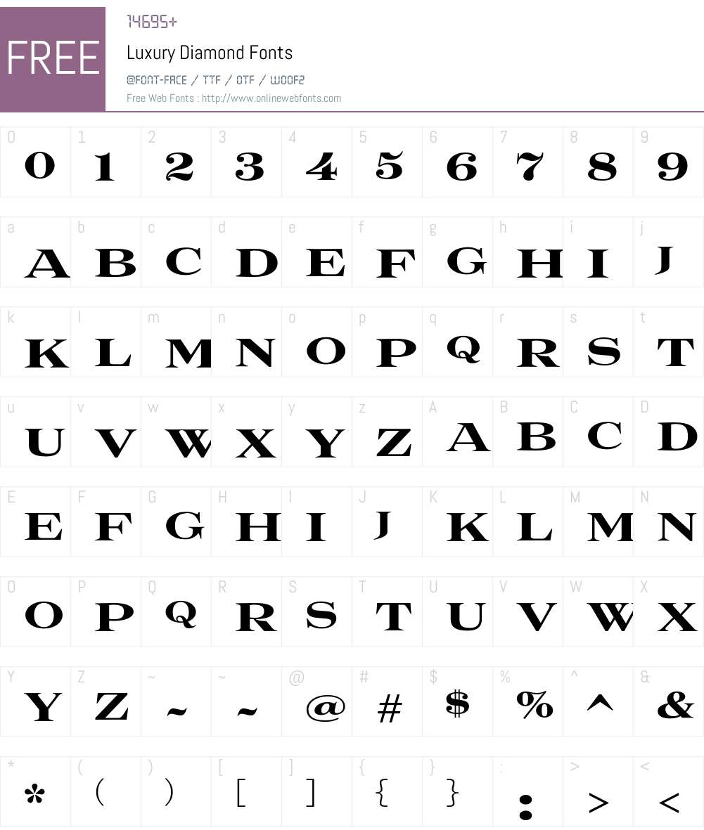 Luxury Font Screenshots
