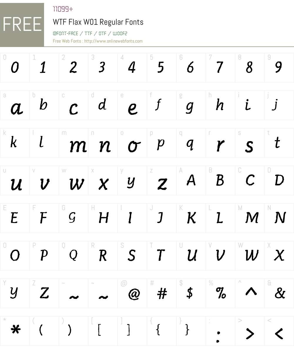WTFFlaxW01-Regular Font Screenshots