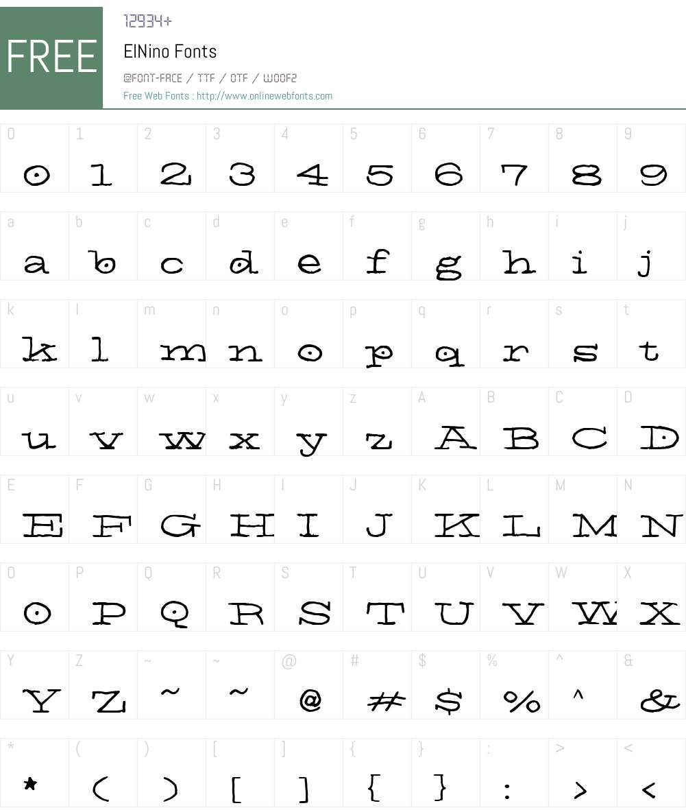 ElNino Font Screenshots