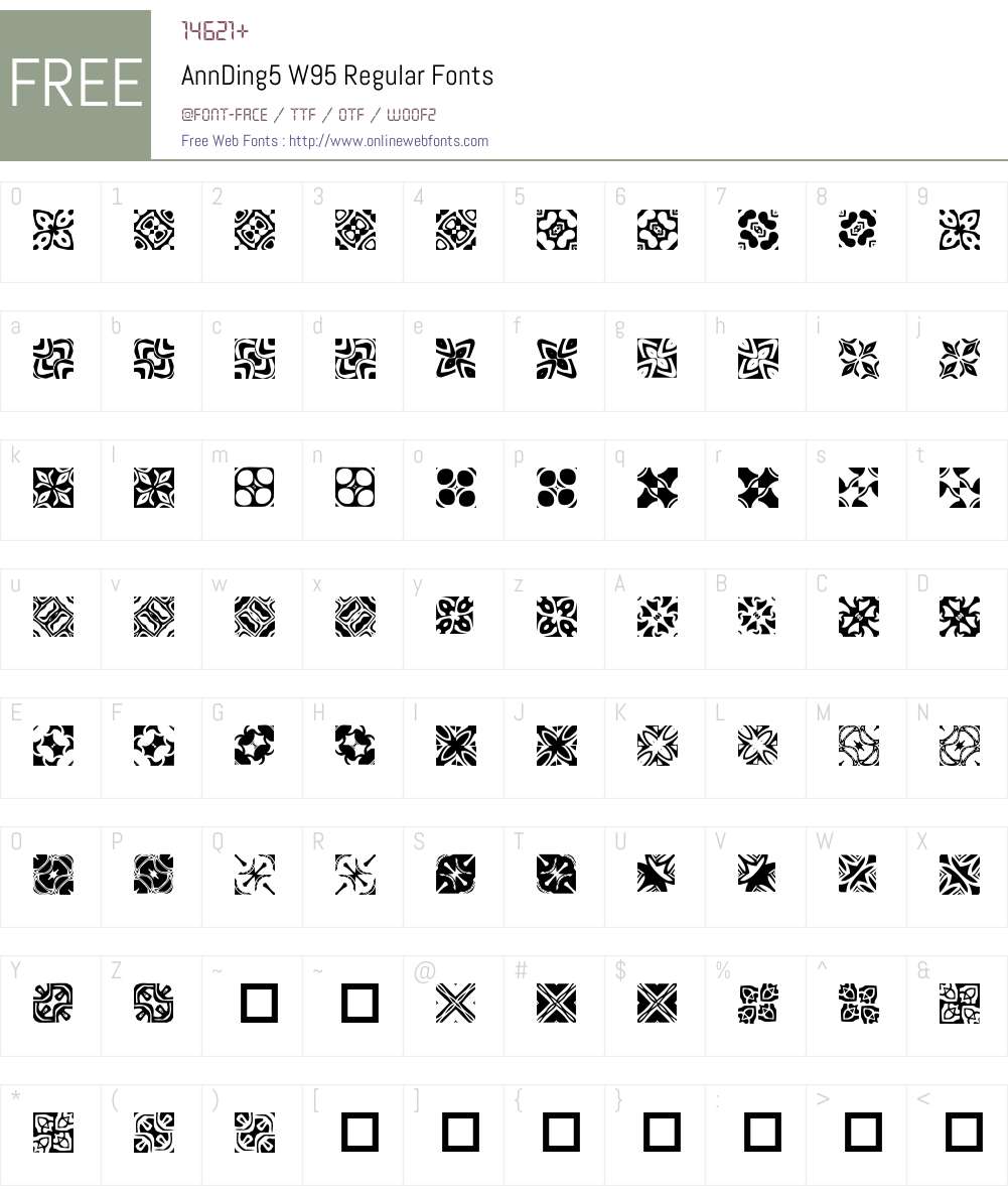 AnnDing5 Font Screenshots