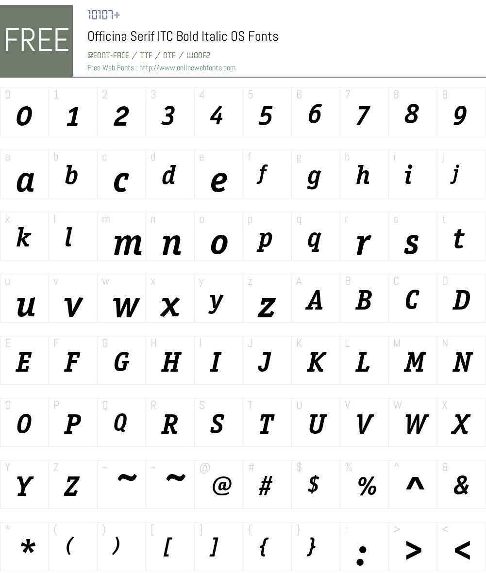 Officina Serif ITC Font Screenshots