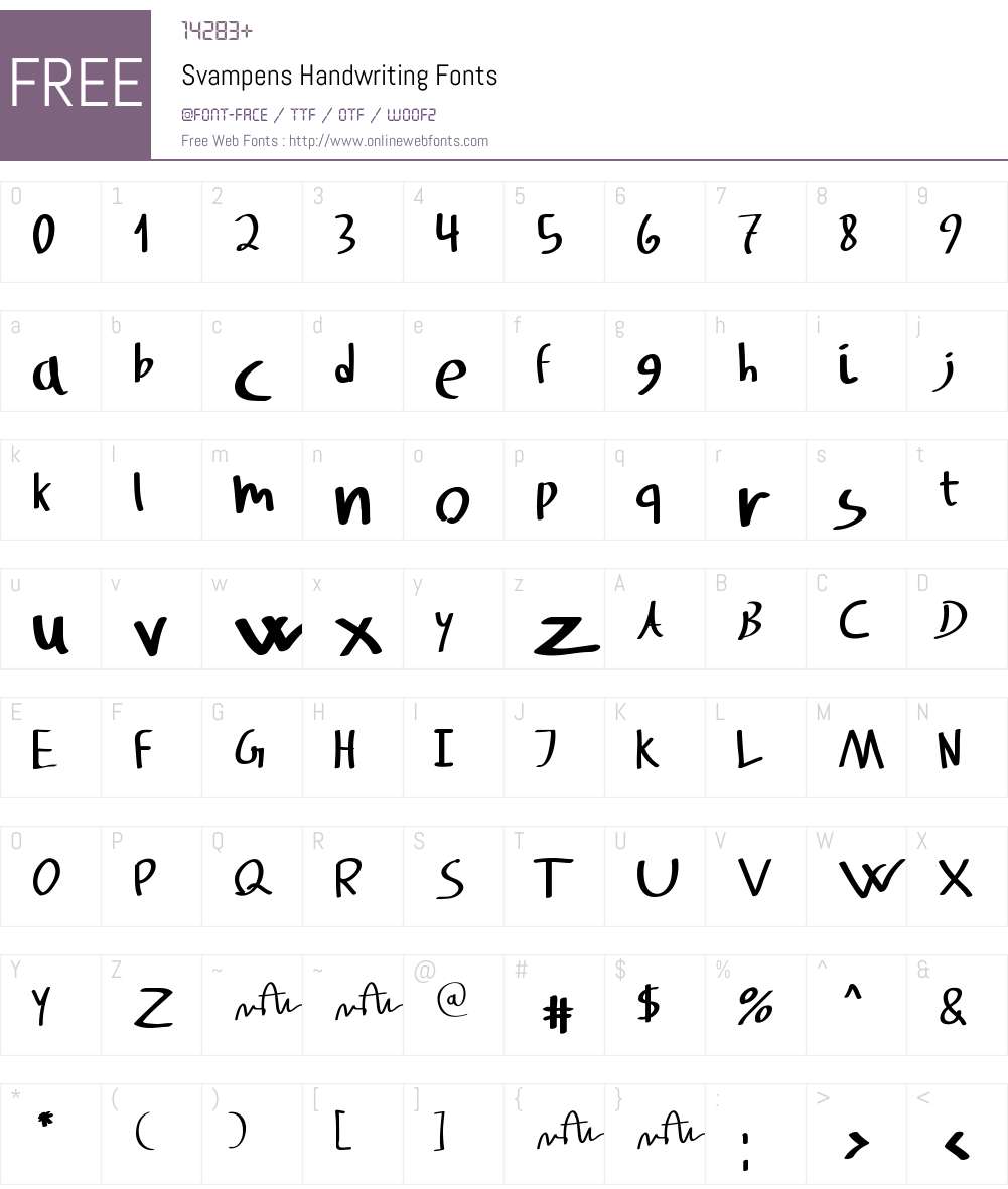 Svampens Handwriting Font Screenshots