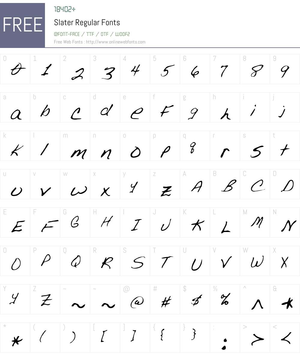 Slater Font Screenshots