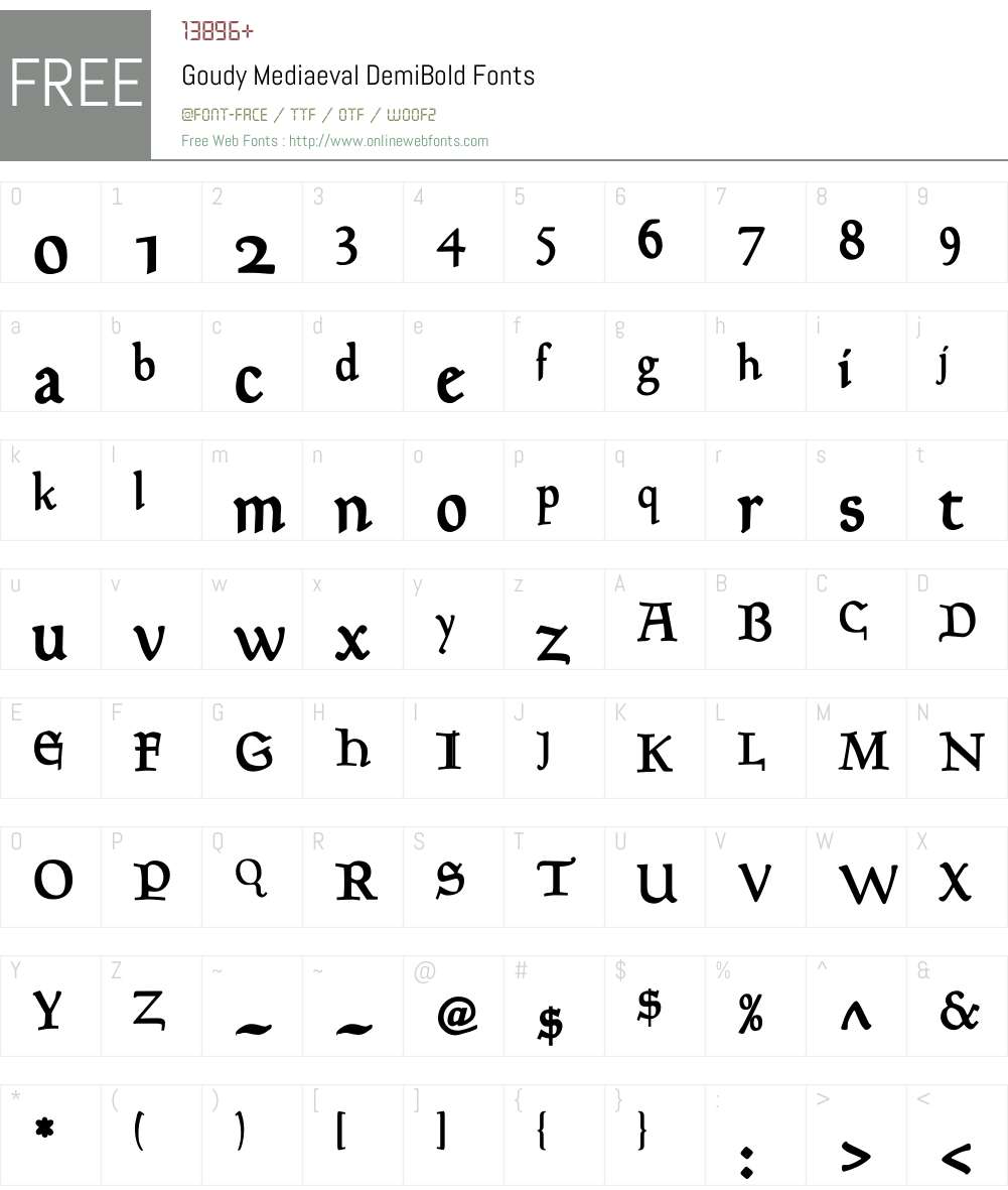 Goudy Mediaeval Font Screenshots